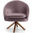 Poltrona Decorativa Base Giratória De Madeira Rafa D02 Veludo