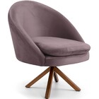 Poltrona Decorativa Base Giratória De Madeira Rafa D02 Veludo