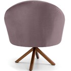 Poltrona Decorativa Base Giratória De Madeira Rafa D02 Veludo