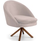 Poltrona Decorativa Base Giratória De Madeira Rafa D02 Veludo