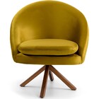 Poltrona Decorativa Base Giratória De Madeira Rafa D02 Veludo