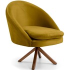 Poltrona Decorativa Base Giratória De Madeira Rafa D02 Veludo