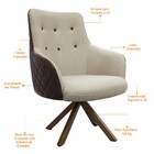Poltrona Decorativa Base Giratória De Madeira Valentina D02 T