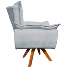 Poltrona Decorativa Base Giratória Em Madeira Charger Suede C