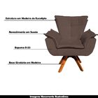 Poltrona Decorativa Base Giratória Em Madeira Charger Suede M