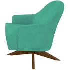 Poltrona Decorativa Base Giratoria Em Madeira Dakota Moll