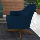 Poltrona Decorativa Base Giratoria Em Madeira Dakota Moll