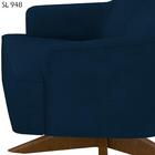 Poltrona Decorativa Base Giratoria Em Madeira Dakota Moll