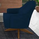 Poltrona Decorativa Base Giratoria Em Madeira Dakota Moll