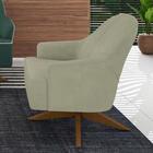 Poltrona Decorativa Base Giratoria Em Madeira Dakota Moll