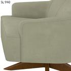 Poltrona Decorativa Base Giratoria Em Madeira Dakota Moll