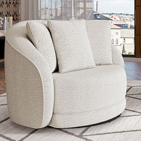 Poltrona Decorativa Base Giratória Galáxia Com Almofadas Bouc