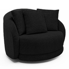 Poltrona Decorativa Base Giratória Galáxia Com Almofadas Bouc