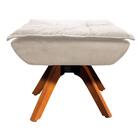 Poltrona Decorativa Base Giratória Giromad Com Puff Opla Sued