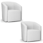 Poltrona Decorativa Base Giratória Kit 2 Stella Max Linho D03