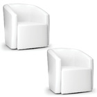 Poltrona Decorativa Base Giratória Kit 2 Stella Max Sintético