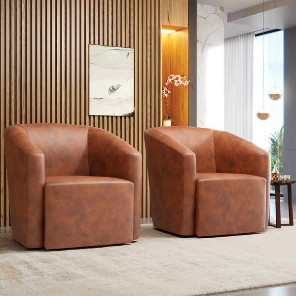 Poltrona Decorativa Base Giratória Kit 2 Stella Max Sintético