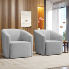 Poltrona Decorativa Base Giratória Kit 2 Stella Max Suede Cin