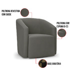 Poltrona Decorativa Base Giratória Kit 2 Stella Max Suede D03