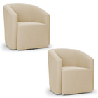 Poltrona Decorativa Base Giratória Kit 2 Stella Max Suede D03