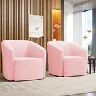 Poltrona Decorativa Base Giratória Kit 2 Stella Max Suede Ros