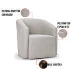 Poltrona Decorativa Base Giratória Kit 2 Stella Max Veludo D0