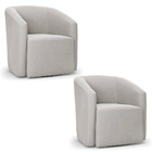 Poltrona Decorativa Base Giratória Kit 2 Stella Max Veludo D0