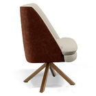 Poltrona Decorativa Base Giratória Pérsia D02 Linho Bege C-10