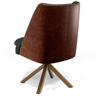 Poltrona Decorativa Base Giratória Pérsia D02 Linho Verde Mus