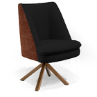 Poltrona Decorativa Base Giratória Pérsia D02 Veludo Preto C-