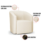 Poltrona Decorativa Base Giratória Stella Max Linho D03 - D'r