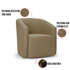 Poltrona Decorativa Base Giratória Stella Max Suede D03 - D'r