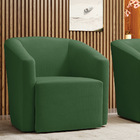 Poltrona Decorativa Base Giratória Stella Max Suede Verde D03