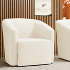 Poltrona Decorativa Base Giratória Stella Max Veludo Bege D03