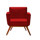 Poltrona Decorativa Base Giratória Veludo Bordô Amarílis