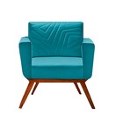 Poltrona Decorativa Base Giratória Veludo Esmeralda Amarílis