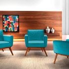 Poltrona Decorativa Base Giratória Veludo Esmeralda Amarílis