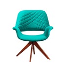 Poltrona Decorativa Base Giratória Veludo Tiffany Petrólis