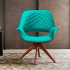 Poltrona Decorativa Base Giratória Veludo Tiffany Petrólis