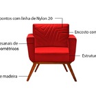 Poltrona Decorativa Base Giratória Veludo Vermelho Amarílis