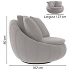 Poltrona Decorativa Base Giratoria Zafira Moll