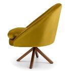 Poltrona Decorativa Base Giromad Madeira Rafa B-279 Veludo Mo