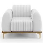 Poltrona Decorativa Base Gold Molino D06 Pu C-12 Branco - Mpo