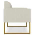 Poltrona Decorativa Base Industrial Dourada Maressa A19 Linho