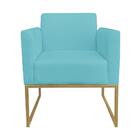 Poltrona Decorativa Base Industrial Dourada Maressa S05 Suede