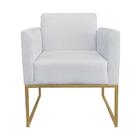 Poltrona Decorativa Base Industrial Dourada Maressa S10 Suede