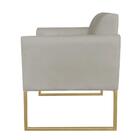 Poltrona Decorativa Base Industrial Dourada Maressa S12 Suede