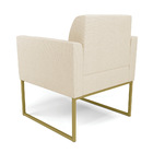 Poltrona Decorativa Base Industrial Dourado Marisa Linho D03
