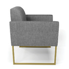 Poltrona Decorativa Base Industrial Dourado Marisa Linho D03