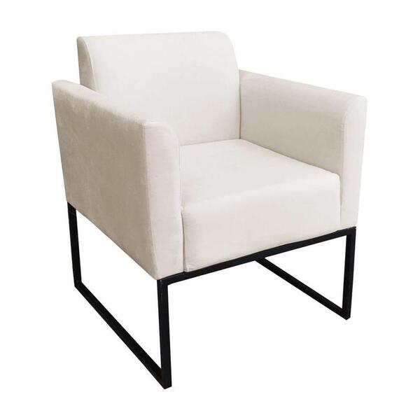 Poltrona Decorativa Base Industrial Preto Maressa S03 Suede B